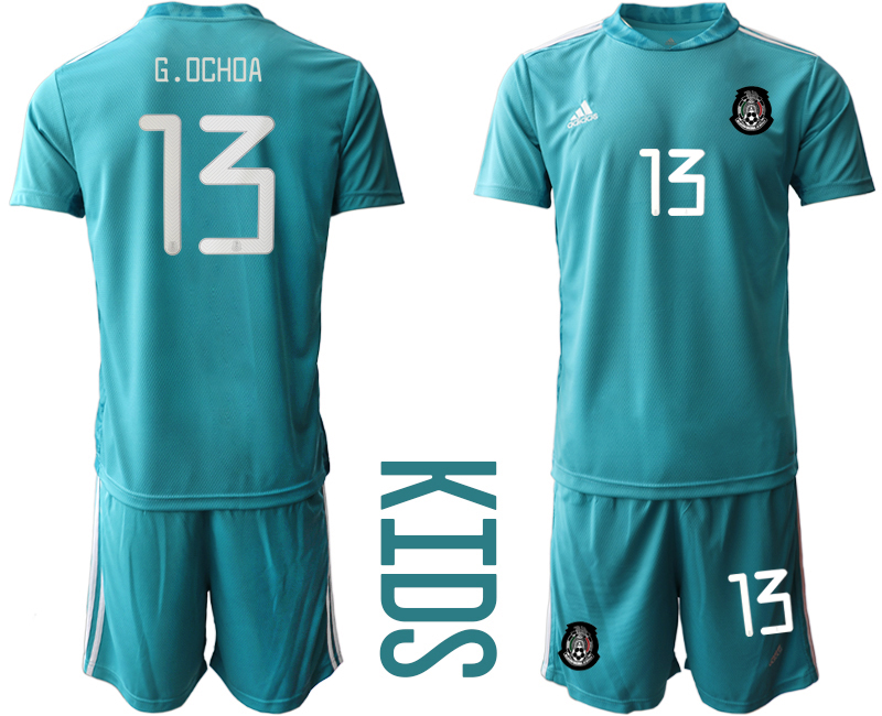 Cheap Youth 2020-2021 Season National team Mexico goalkeeper blue 13 Soccer Jersey